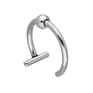 Ear Cuff - Silver - 1 Ring - Ball [2.] - 1.2mm x 10mm x 4mm