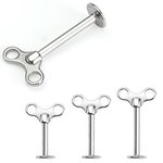 Labret Piercing - Silver - Winding Key