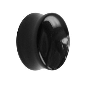 Glass Ear Plug - Black - 6 mm