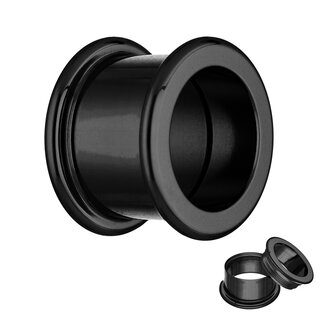 Titanium Flesh Tunnel - Internally Screw - EXTRA LONG - Black - 18 mm