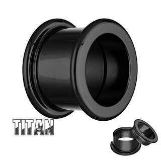 Titanium Flesh Tunnel - Internally Screw - EXTRA LONG - Black - 18 mm