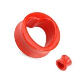 Flesh Tunnel - Acrylic - Heart - Red - 20 mm