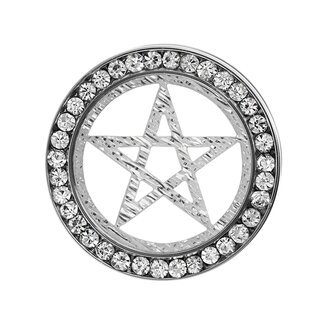 Flesh Tunnel - Steel - Silver - Crystals - Pentagram