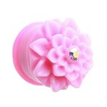 Ear Plug - Acrylic - Chrysanthemum - Pink