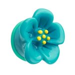 Ear Plug - Acrylic - Hibiscus - Blue