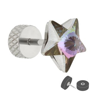 Fake Plug - Silver - Crystal - Star - Crystal