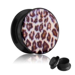 Picture Ear Plug - Screw - Leopard