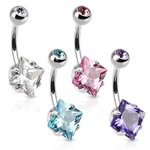Bananabell Piercing - Crystal - Square - [2.] - blue
