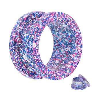 Flesh Tunnel - Steel - Splatter - Purple - Pink - 16 mm