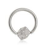 Ball Closure Ring - Silver - Dice - [02.] - 1.6 x 12 x 5 mm