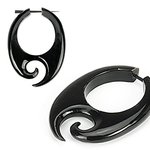 Horn Earrings - Black - 01