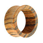 Wood Flesh Tunnel - Brown - Zebrano Wood - 4 mm