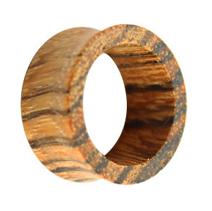 Wood Flesh Tunnel - Brown - Zebrano Wood - 18 mm