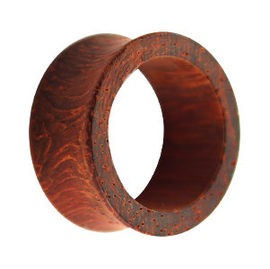 Wood Flesh Tunnel - Reddish Brown - Padouk Wood - 10 mm
