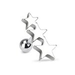 Barbell Piercing - Silver - Short - Stars