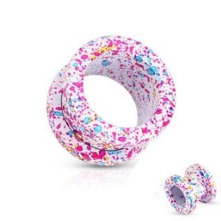 Flesh Tunnel - Steel - Splatter - Colorful - 10 mm