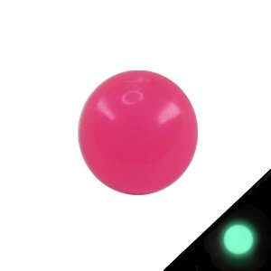 Piercing Ball - Acrylic - Glow in the dark - Pink - with Screw - [04.] - 1.6 x 5 mm