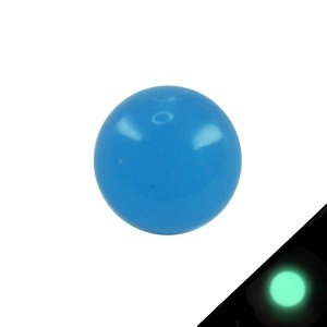 Piercing Ball - Acrylic - Glow in the dark - Blue - with Screw - [02.] - 1.2 x 4 mm