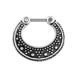 Septum Clicker - Steel - Silver - Dotted Pattern