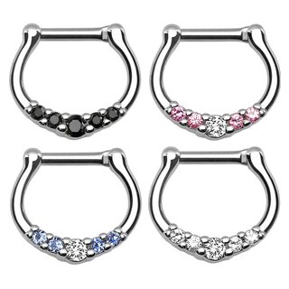 Septum Clicker - Silver - Crystals - Slim