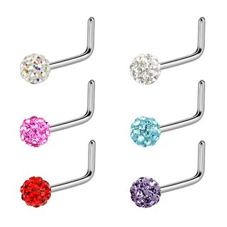 Nose Stud curved - Crystals - [04.] - aqua