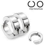 Hoop Earrings - Clip - Classic - Silver