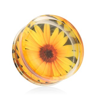 Silhouette Ear Plug - Sunflower - 6 mm