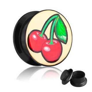 Picture Ear Plug - Screw - Cherries