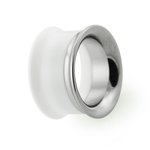 Flesh Tunnel - Acrylic - Steel - White - 4 mm