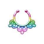 Fake Septum Piercing - Rainbow - Ornament