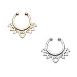 Fake Septum Piercing - Pointed Ornament - [01.] - gold