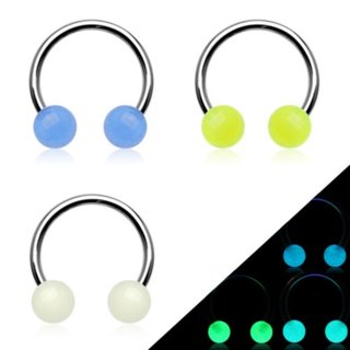 Circular Barbell - Glow in the dark - [1.] - 1.2 x 10 x 4 mm - Color: blue