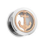 Flesh Tunnel - Steel - Silver - Rose Gold - Anchor -...