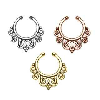 Fake Septum Piercing - Swirls - [02.] - rose gold