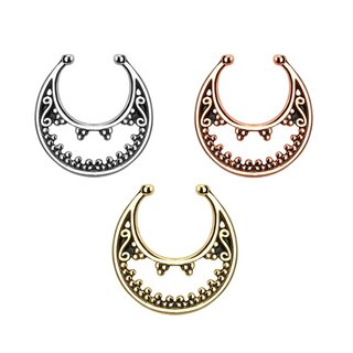 Fake Septum Piercing - Double Curve - [02.] - rose gold