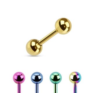 Barbell Piercing - Silver - Short - Colorful