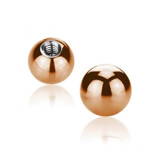 Piercing Ball - Steel - Rose Gold - with Screw - [07.] - 1.2 x 3 mm