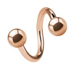 Spiral Piercing - Steel - Rose Gold - [04.] - 1.6 x 6 mm...