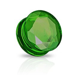 Glass Crystal Plug - Green