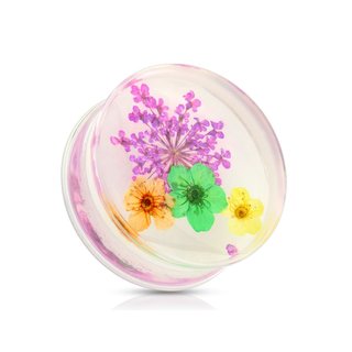 Silhouette Ear Plug - Dried Flower - Pink