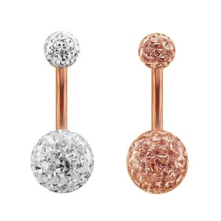 Bananabell Piercing - Multi-Crystal - Rose Gold - [1.] - clear