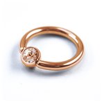 Ball Closure Ring - Rose Gold - Crystal - Light Peach -...