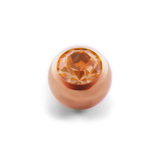 Piercing Ball - Steel - Rose Gold - Crystal - Light Peach - with Screw
