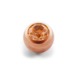 Piercing Ball - Steel - Rose Gold - Crystal - Light Peach...