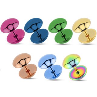 Piercing Fake Plug - Half-Round - Colorful