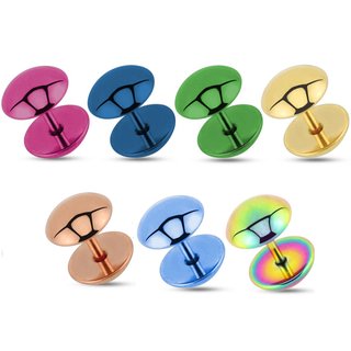 Piercing Fake Plug - Half-Round - Colorful - [2.] - blue