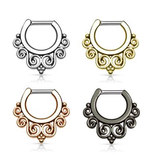 Septum Clicker - Filigree Swirls - [02.] - gold