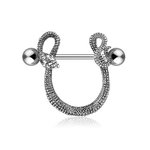 Nipple Piercing - Steel - Silver - Snake