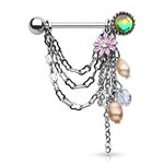 Nipple Piercing - Steel - Chains - Pearls - Crystals