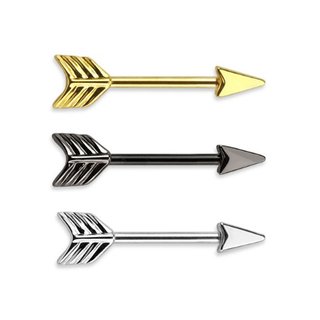 Nipple Piercing - Steel - Arrow - [02.] - black